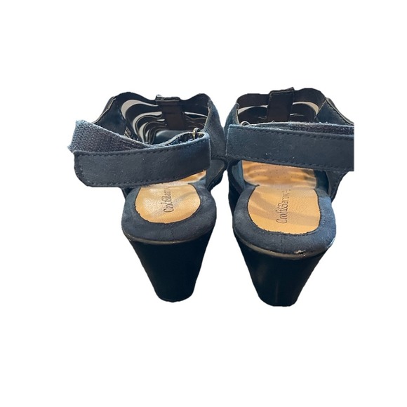 Croft & Barrow Sandals Womens 7M‎ Blue Shay Straps Suede Ortholite Heels - Picture 3 of 9